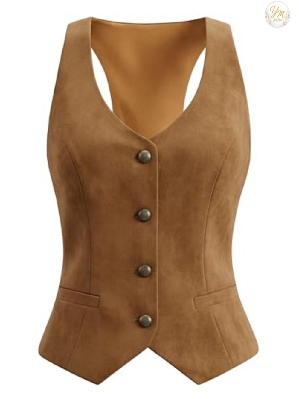 Women's Racerback Waistcoat Vest Button Front Suit Vest